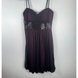 Vintage Trixxi Y2K Babydoll Dress Medium Mesh Overlay Black Pink Whimsigoth Punk